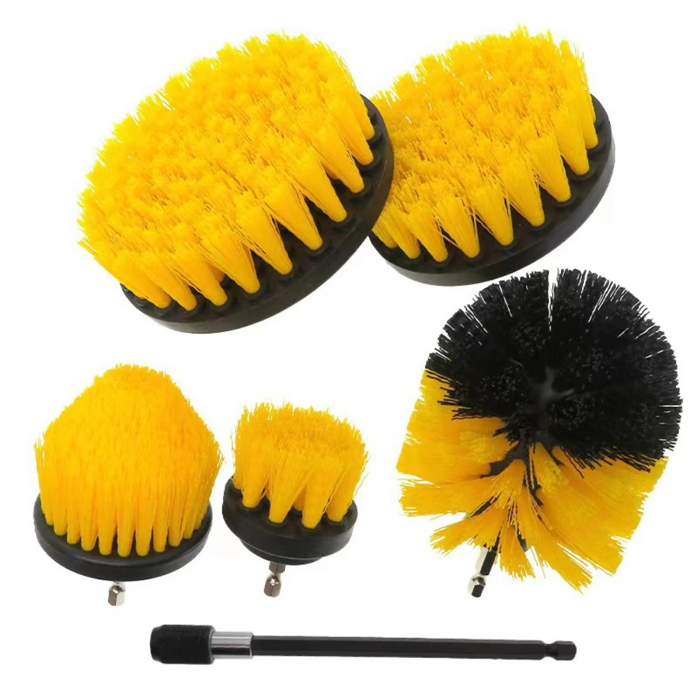 7 Piece BBQ Grill Cleaning Brush Ultra Stiff Drill Powered Cleaning Brushes Nylon Safe Bristle BBQ Dad Grill Rust Remover Gift