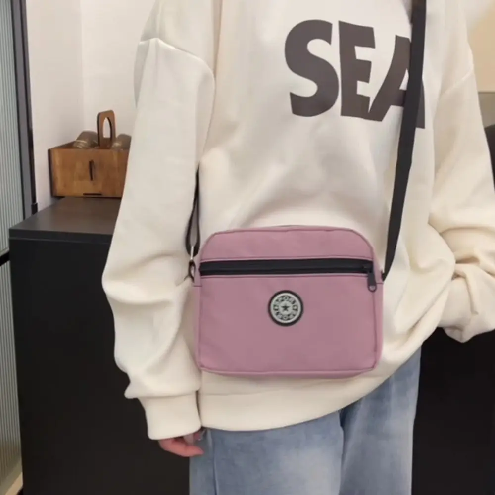 

Casual Multi-functional Zipper Crossbody Bag Nylon Niche Design Shoulder Bag Solid Color Korean Style Small Phone Bag Girls