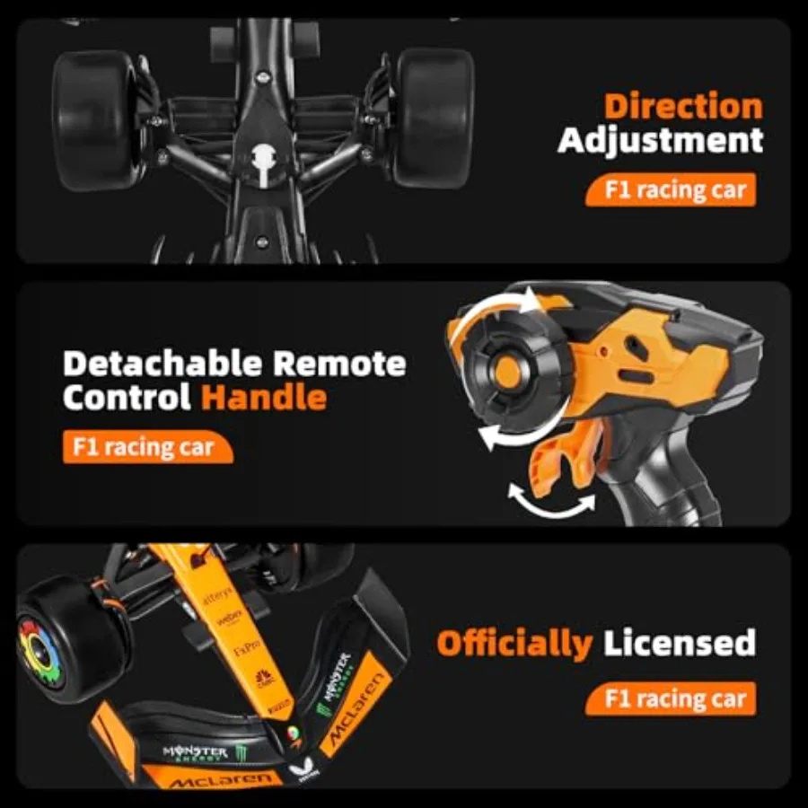 Remote control car for racing fans: ABS body, black-red, 2.4GHz anti-interference control with 2 rechargeable batteries, premiu