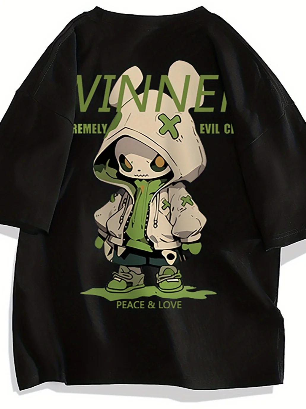 Trendy Bear Pattern Printed T-shirt with Simple Atmosphere Top for Comfortable Wearing  Fashionable Personalized Dressing