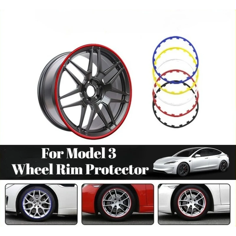 For Tesla Model 3/Y Nylon Wheel Rim Protection Ring Universal Anti-Scratch Tire Edge Strip Tough Custom Modification Accessory