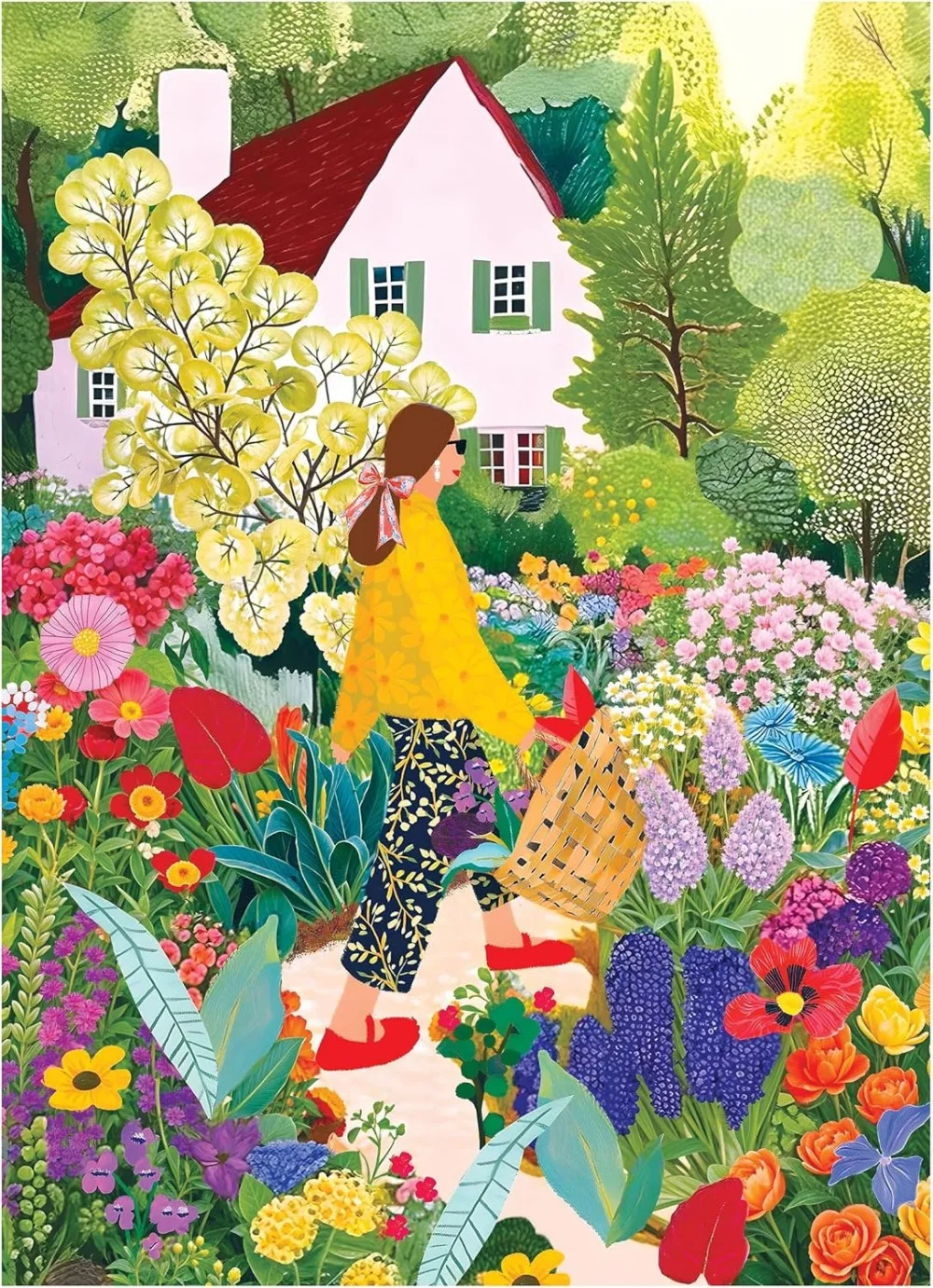 120/300/500/1000 Pieces Adult Picking Flowers Jigsaw Puzzle Stress Relief Entertainment Toys Landscape Puzzles Christmas Gift
