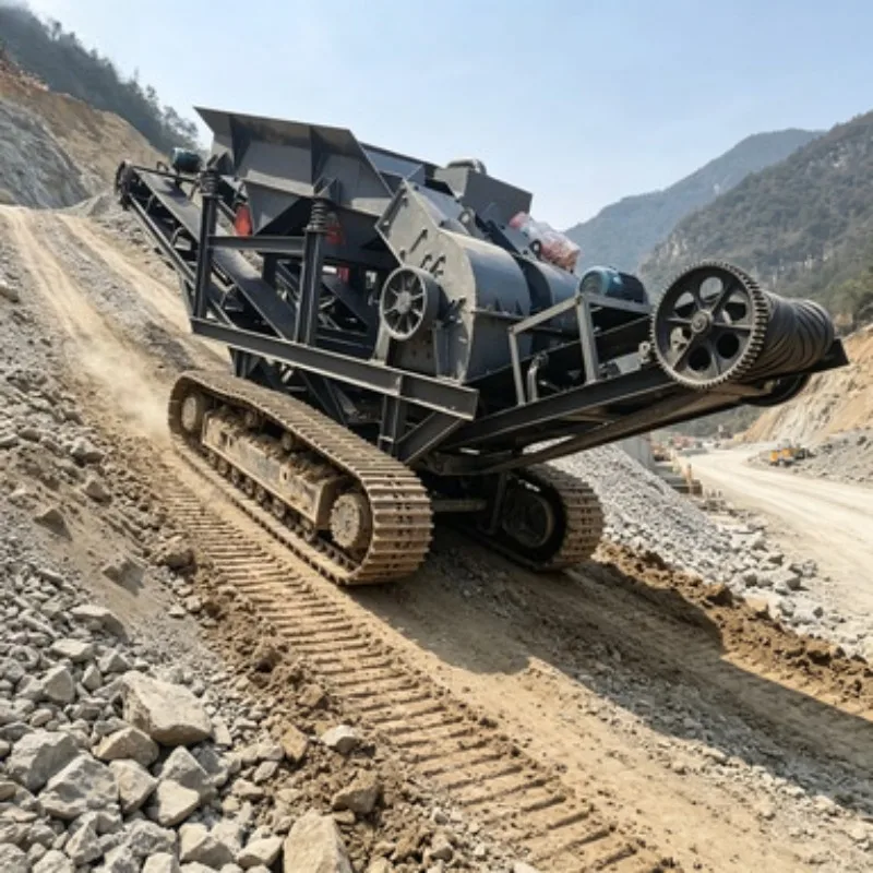 Mobile Impact Crushing Plant Limestone Aggregate Sand Production Concrete Asphalt Batching Three Combination Mobile Station