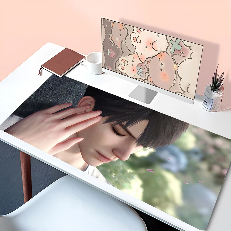 Mousepad Anime Mouse Pad Gaming Accessories Office Keyboard Pad Large Desk Mat PC Rubber Love And Deepspace Caleb Extended Pad