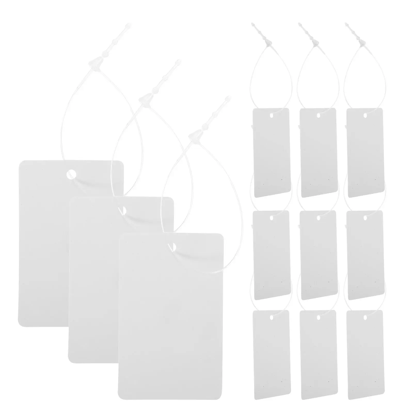 200Pcs Blank Plastic Clothing Tags with String for Garments Pricing Labels Luggage Boxes Housewares Oil Tear Resistant Smooth
