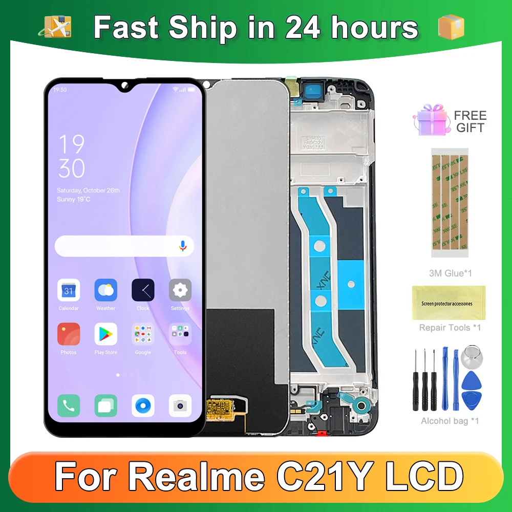 

For OPPO Realme C21Y For RealmeC21Y 6.5''RMX3261 RMX3263 LCD Display Touch Screen Digitizer Assembly Replacement