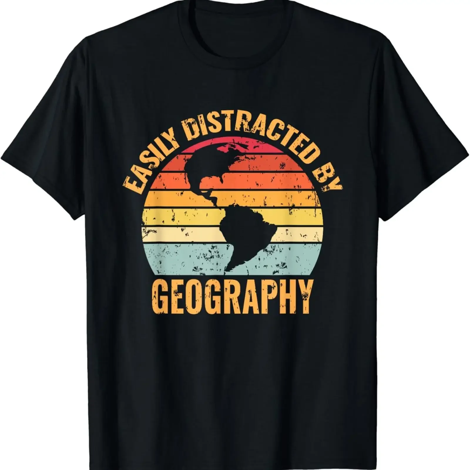 T-shirt vintage pour professeur de géographie, géographe, style vintage, légèrement délavé, élégant, doux, vêtements de créateur, mode unisexe