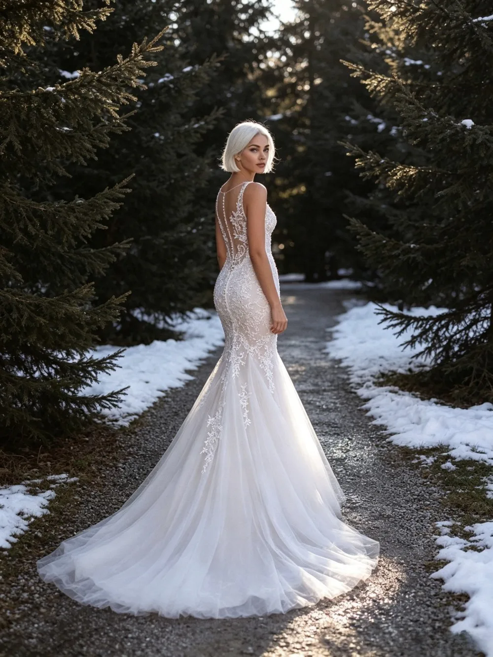 Customized Luxury Suspender Decal Mermaid Wedding Dresses 2026 New Sweetheart Neck Lace Chiffon Bridal Gown Suitable for Gardens view 3
