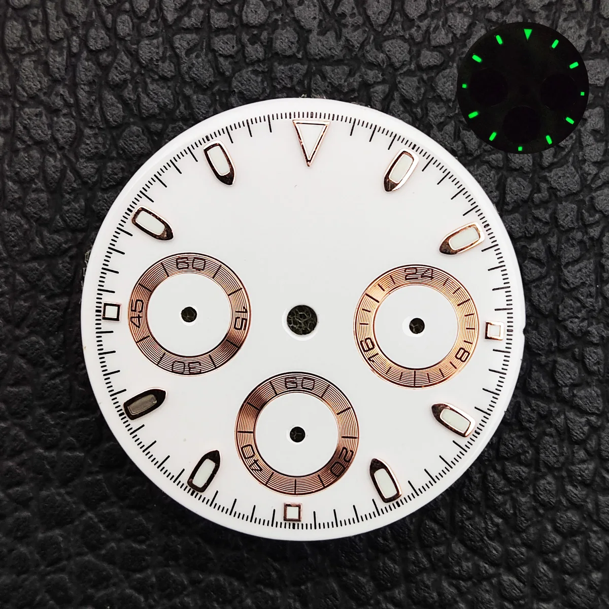 VK63 dial panda dial luminous dial suitable for 39mm case quartz watch VK63 movement watch replacement accessories fit Daytona