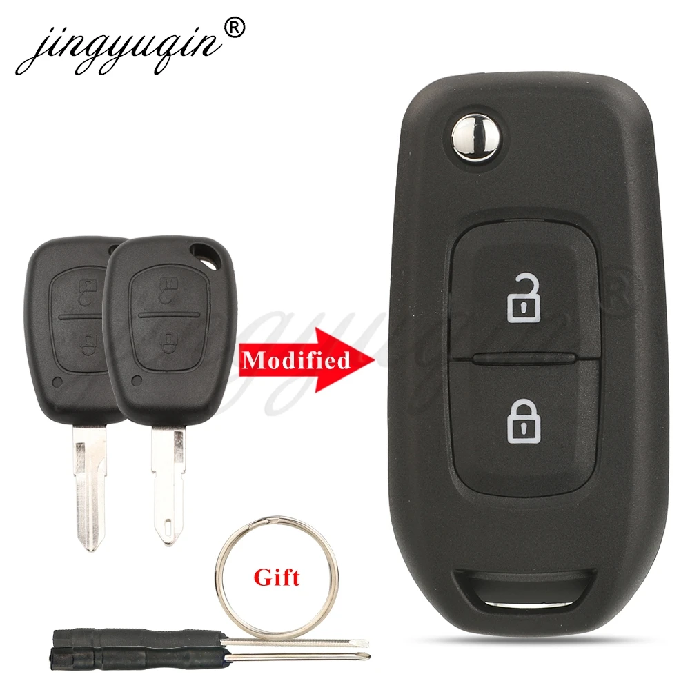 Image of jingyuqin Modifizierte Klapp-Fernbedienungsschlüsselhülle für Renault Kangoo Trafic Master Nissan Interstar Opel VAuxhall Movano Vivaro 2002+