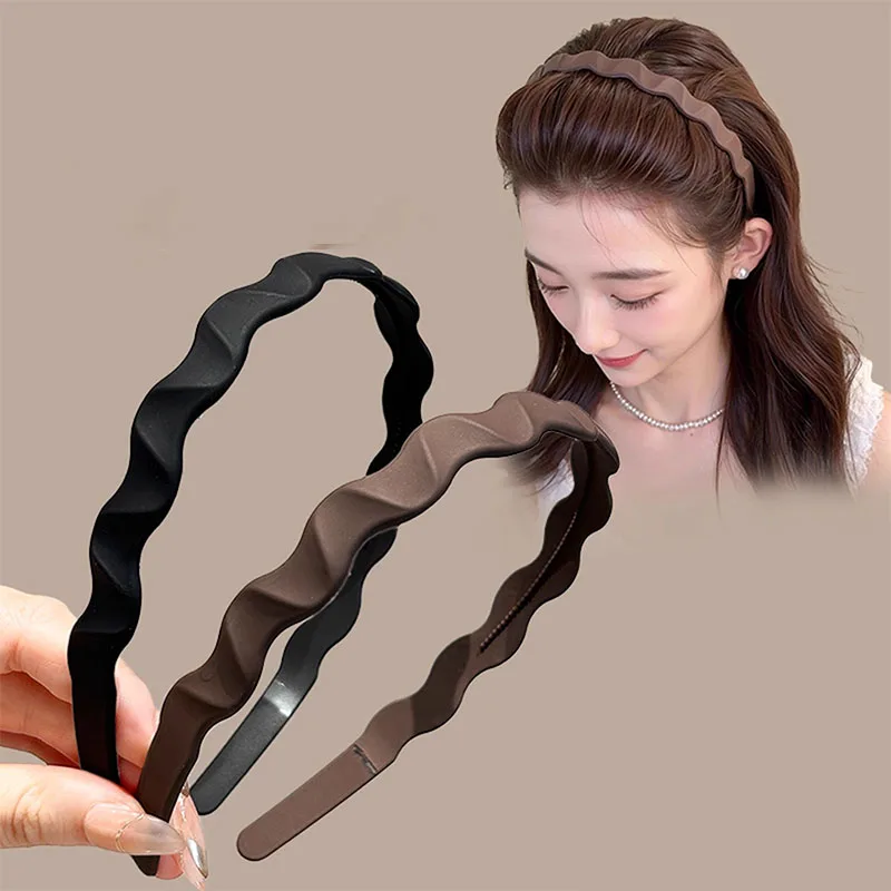 Solid Wave Plastic Hairband For Women Girls Sweet Hair Ornament Headband Hair Hoop Hair Band Fashion Hair Accessories view 3