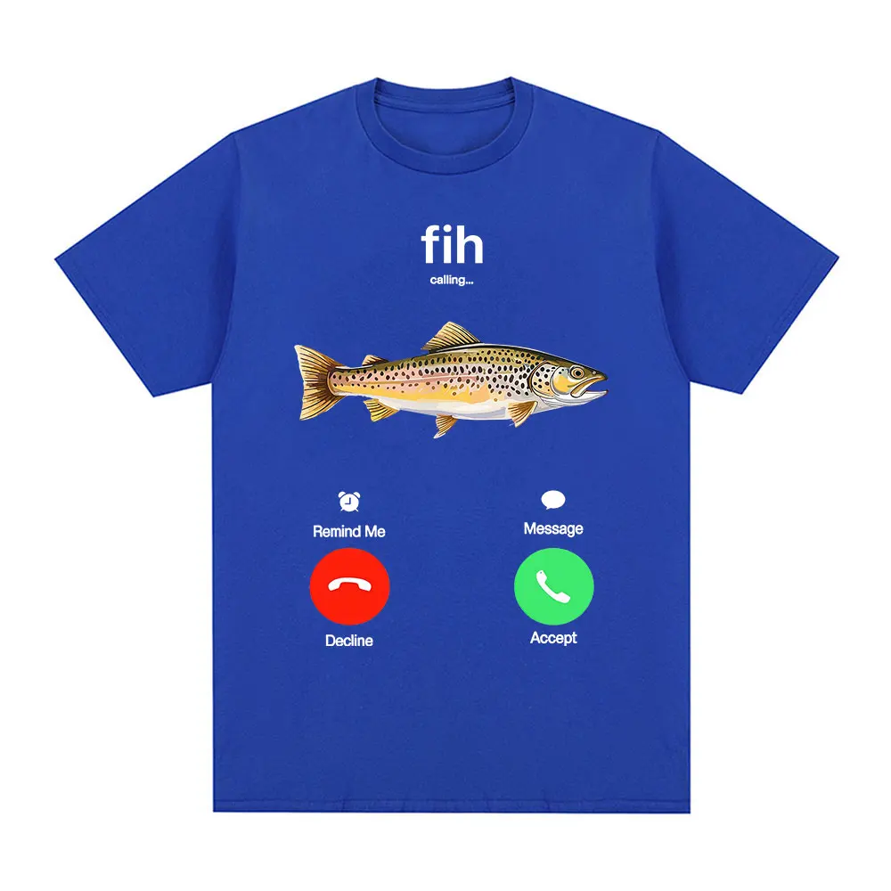 Divertido Fih llamando recordareme mensaje se acepta llamada telefónica camisetas de pescado traje de Fishman camiseta
