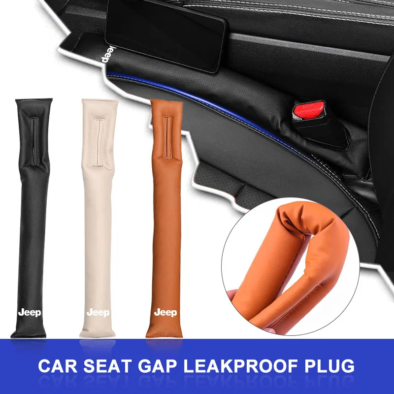 

2pcs Car Seat Gap Filler Side Seam Plug Strip Leak-proof Filling Strip for JEEP JK JL TJ Wrangler Grand Patriot Cherokee Compass