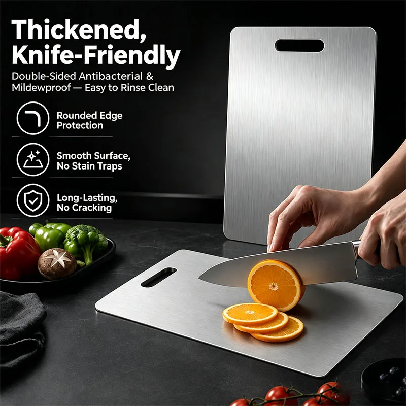 Thickened Stainless Steel Cutting Board Antibacterial and Mildew-proof Household Cutting Board Kitchen Kneading Dough Board