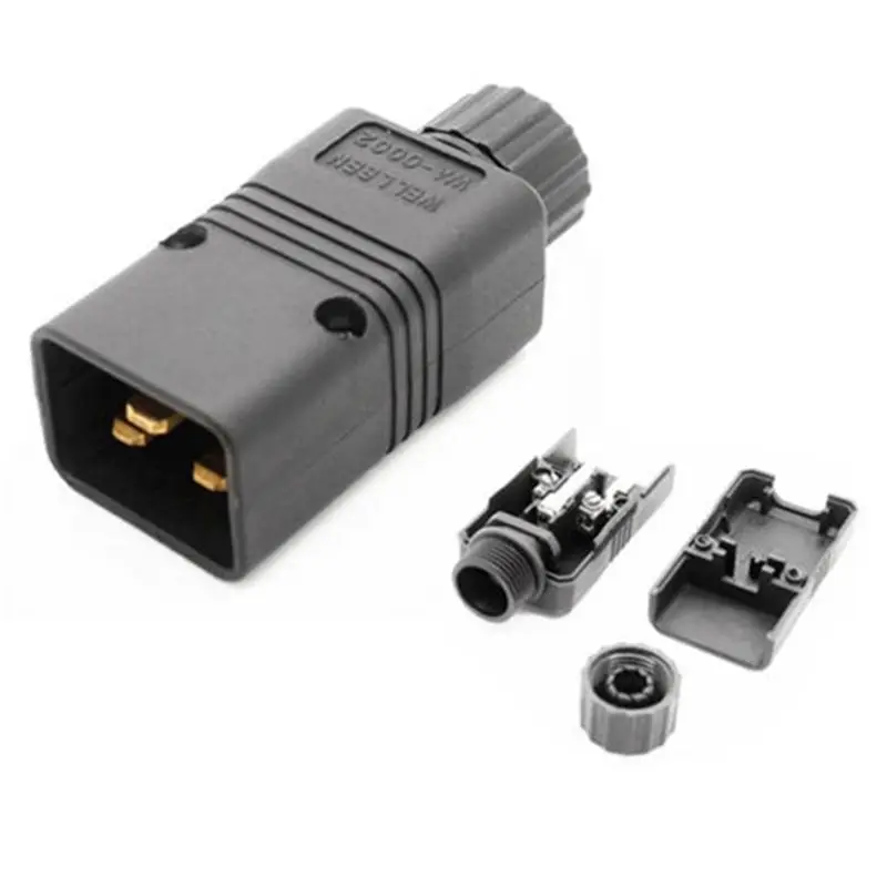 ABRI-10X UPS Power IEC Male C20 Plug Power Cord Cable Plug Rewirable 16A / 250V Useful