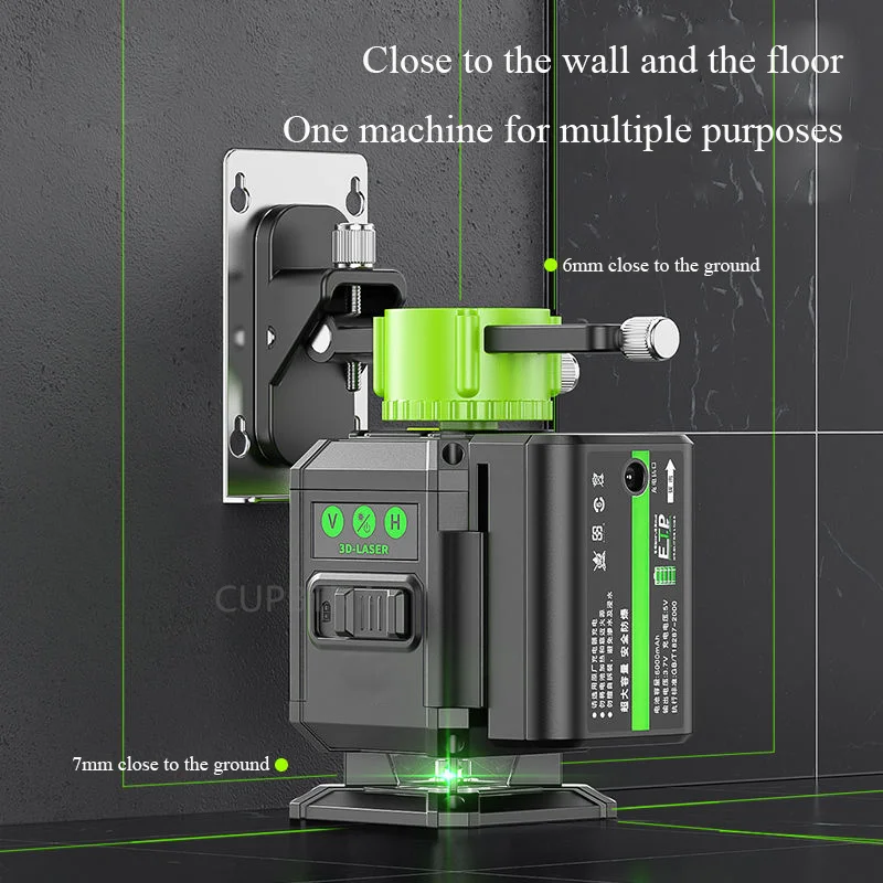 

8/12/16 Lines 4D 360 Green Line Laser Level Self-Leveling Horizontal And Vertical Super Powerful Green Light Laser Level Tools