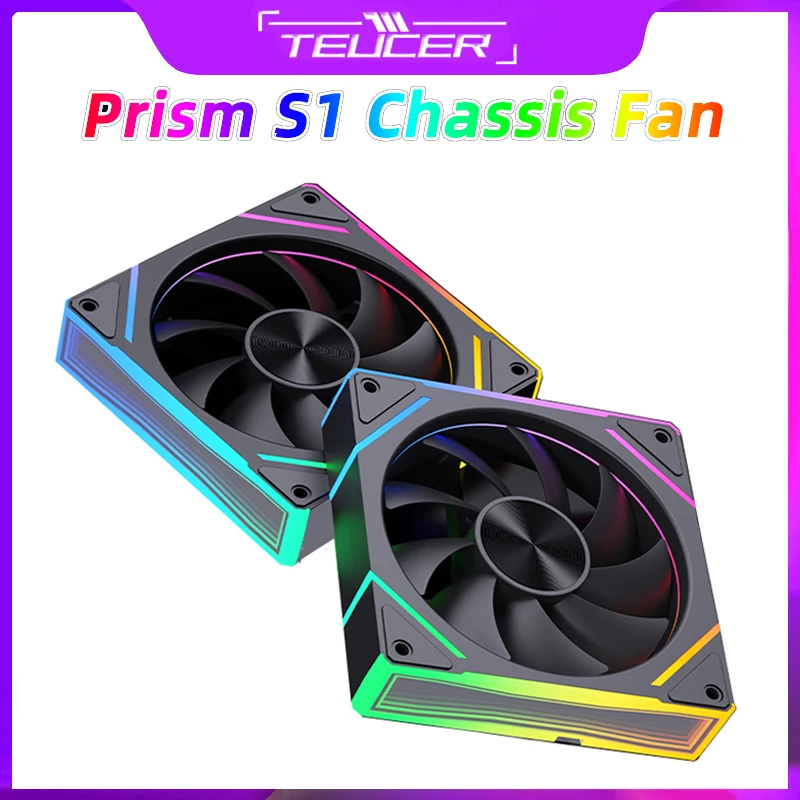 TEUCER Prism S1 PC Case Fan 120mm ARGB 5V 3Pin PWM PC Cooling Fan 800 to 1800RPM CPU Radiator Fan Chassis Fans