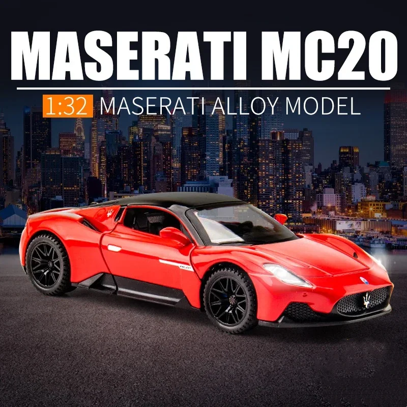 1:32 Maserati MC20 supercar alliage métal moulé sous pression voitures modèle jouet voiture véhicules retirer son et lumière garçon jouets cadeau