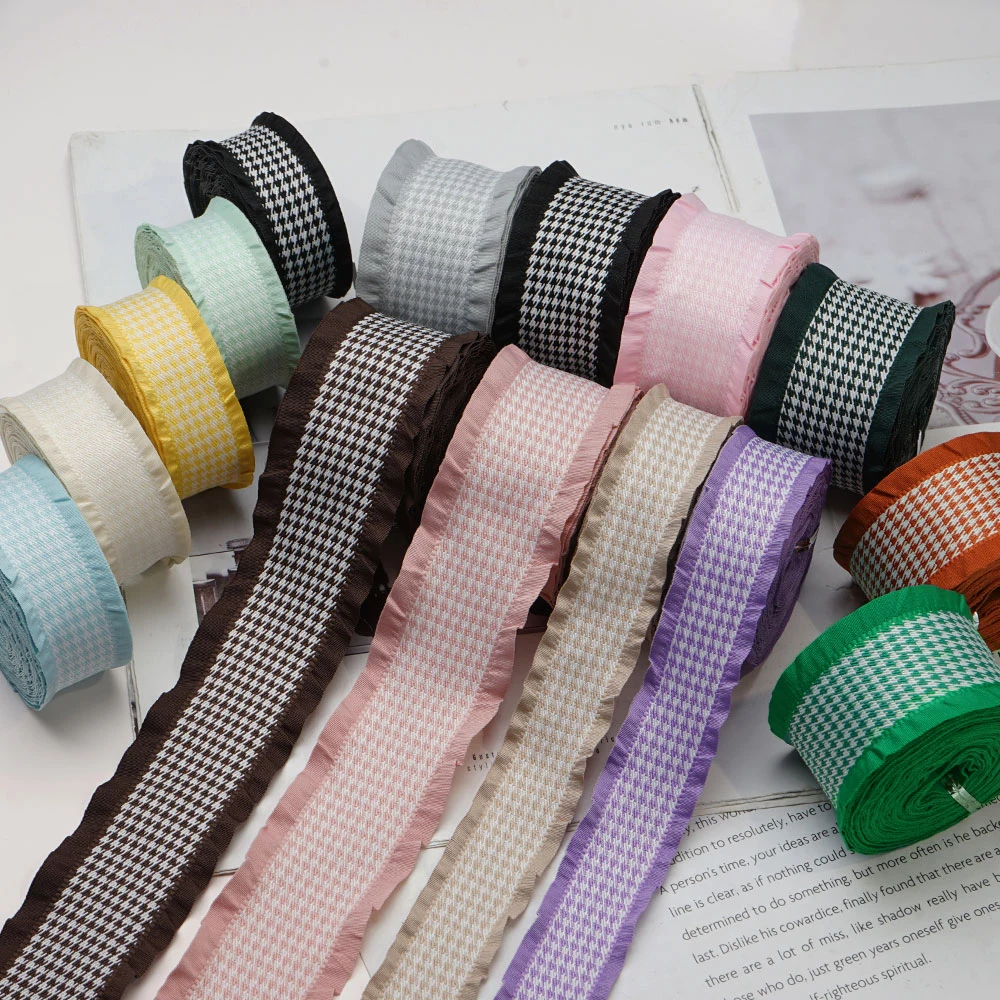 DIY 10mm 25mm 38mm Lattice Lace Ribbon For Craft Supplies Sewing Accessories Kid Bow 5 Yards. R019
