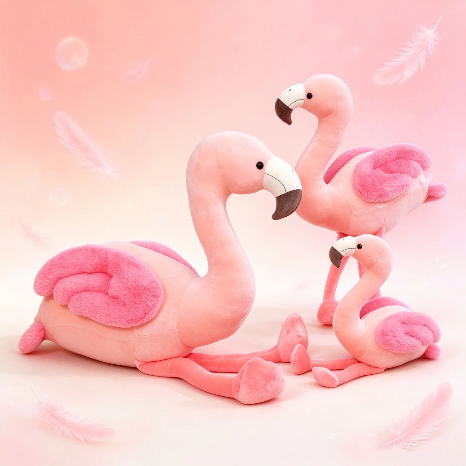 30/45/65cm Classic Flamingo Plush Doll Stuffed Bird Soft Doll Realistic Romantic Pink Flamingo Room Decor Wedding Holiday Gift