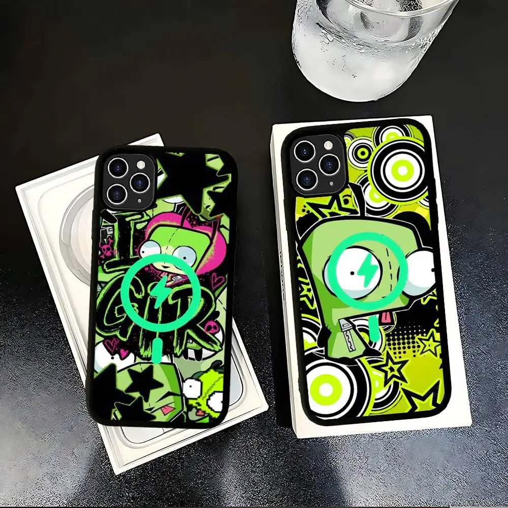 Cartoon I-Invader Z-Zim For Magsafe Magnetic Phone Case for iPhone 17 16 15 14 13 12 11 Plus Pro Max PC+TPU Cover