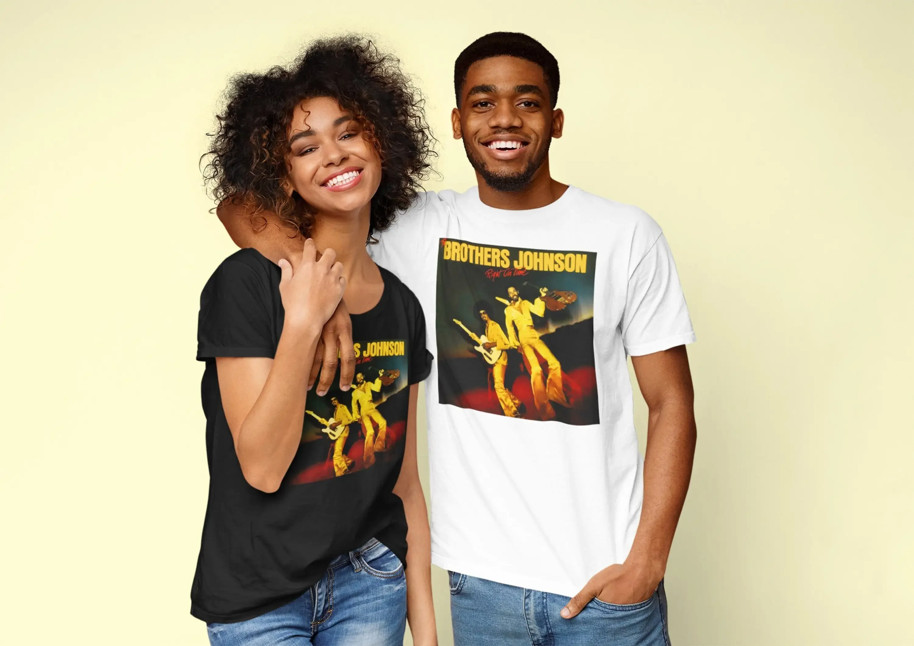 

Brothers Johnson T Shirt Vintage 1970s Funk Soul Band Print Music Artist