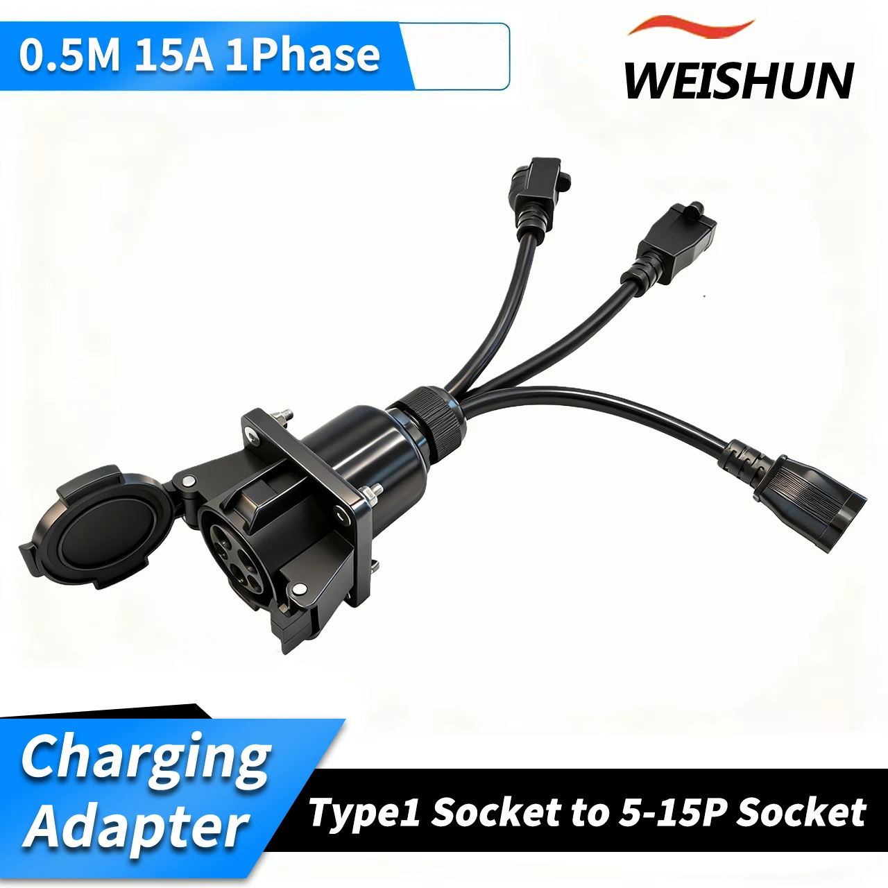 220V Type 1 J1772 to Socket NEMA 5-15/5-20 EV Charger Adapter With 0.3M Cable For E-Bike/Scooter/One Wheel