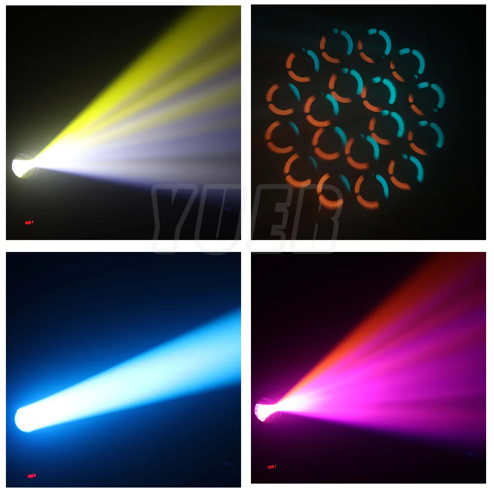 Imagem -06 - Yuer-beam Spot Moving Head Rainbow Strobe Effect Dmx Music Control Casamento Audiência Iluminação de Palco dj Disco Lâmpada Led 200w