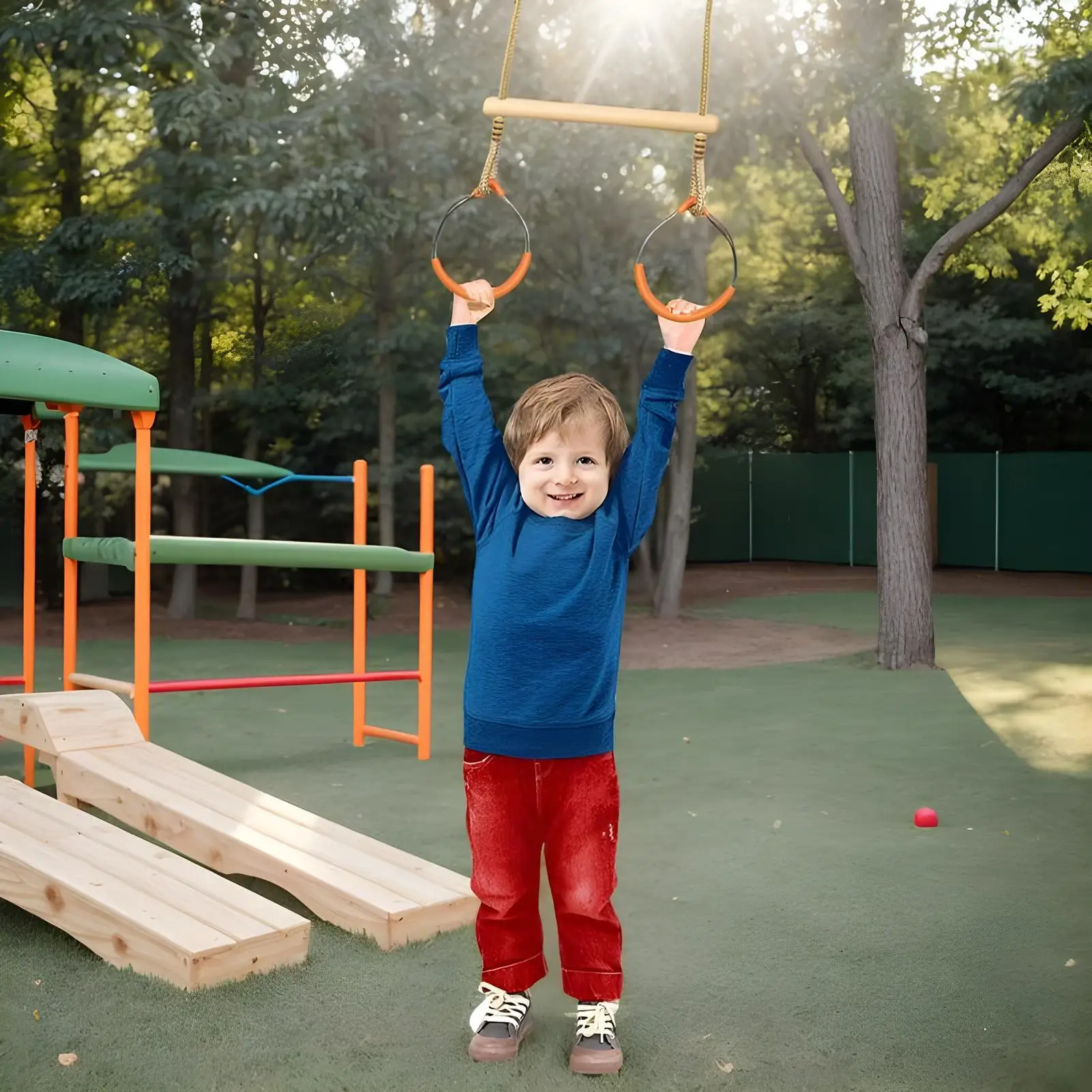 Anneaux de balançoire Jungle Gym escalade anneau de gymnastique singe parcours d'obstacles jeu d'équilibre équipement de terrain de jeu sensoriel pour adolescentes filles