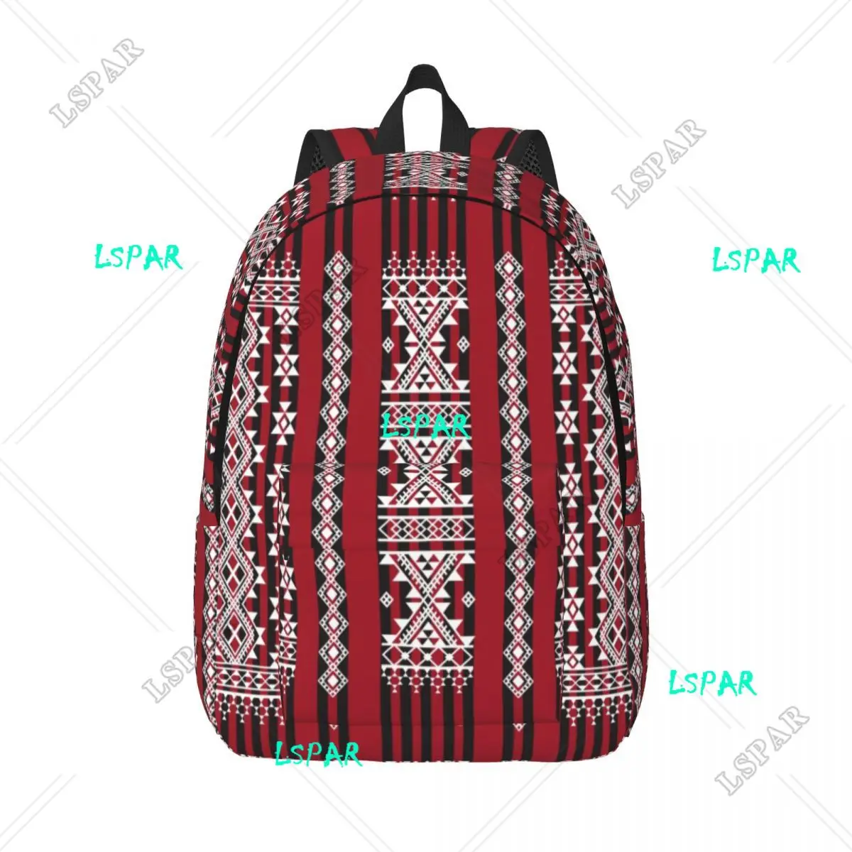 Personalized Red Kabyle Carpet Pattern Canvas Backpack Men Women Fashion Bookbag for College School Geometry Geometric Bags