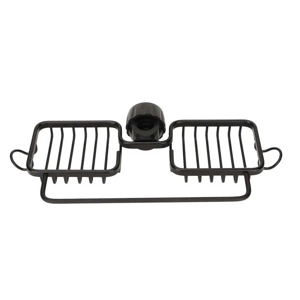 Aluminum Plastic Sink Shelf Adjustable with Towel Rod Hanging Rack Practical Silver Black Gold Drainer Shelf Basket