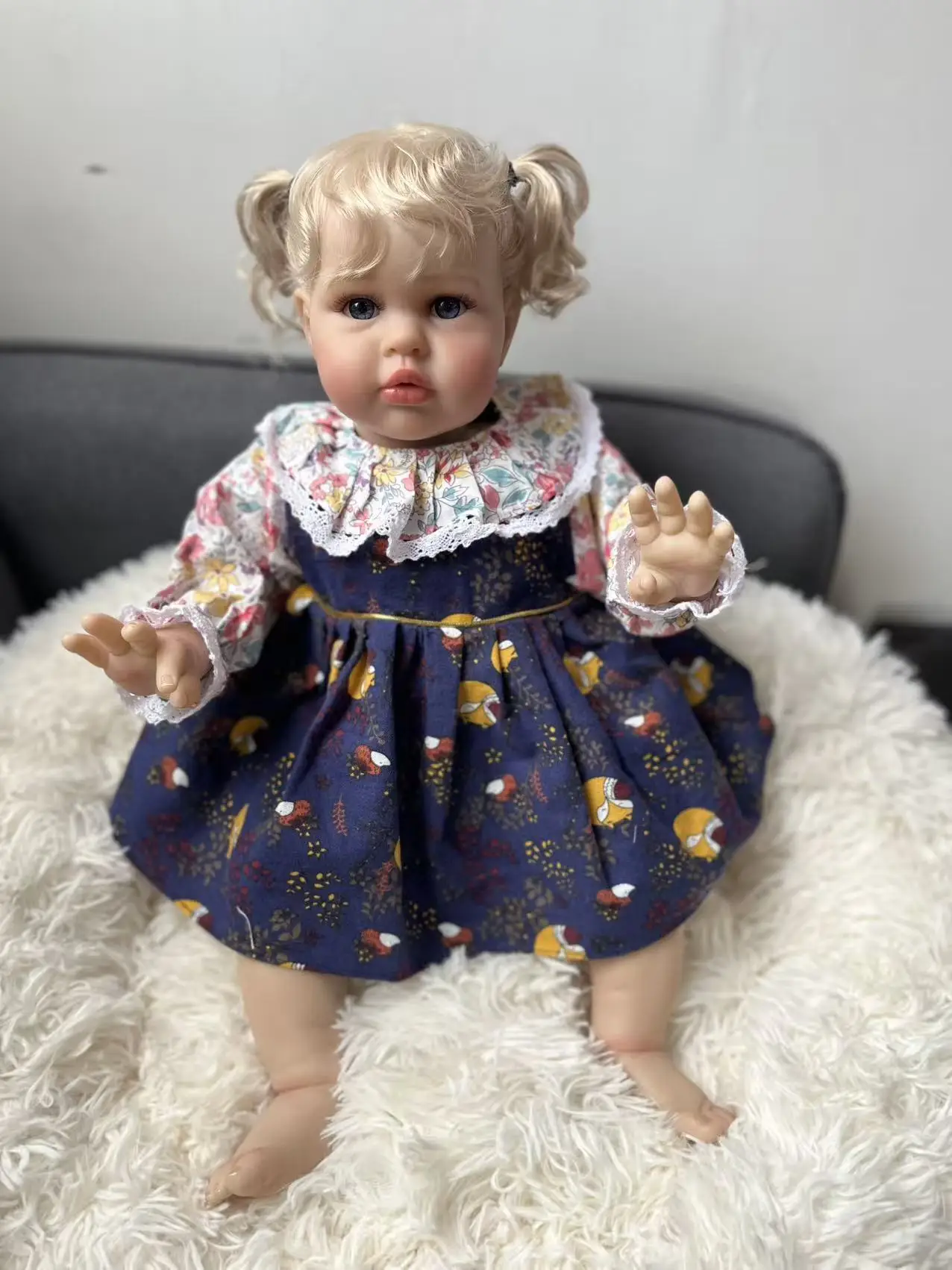 22 inch levensechte herboren babypop zacht lichaam realistische pasgeboren baby Ellie Soft Touch 3D huidkunstpop met handwortelhaar Bonecas