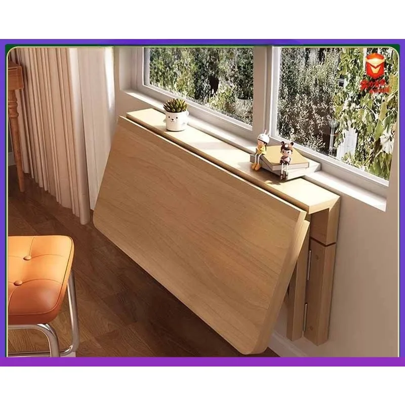 Wall shelf folding table solid wood board baffle wall hanging wall living room laminate desk
