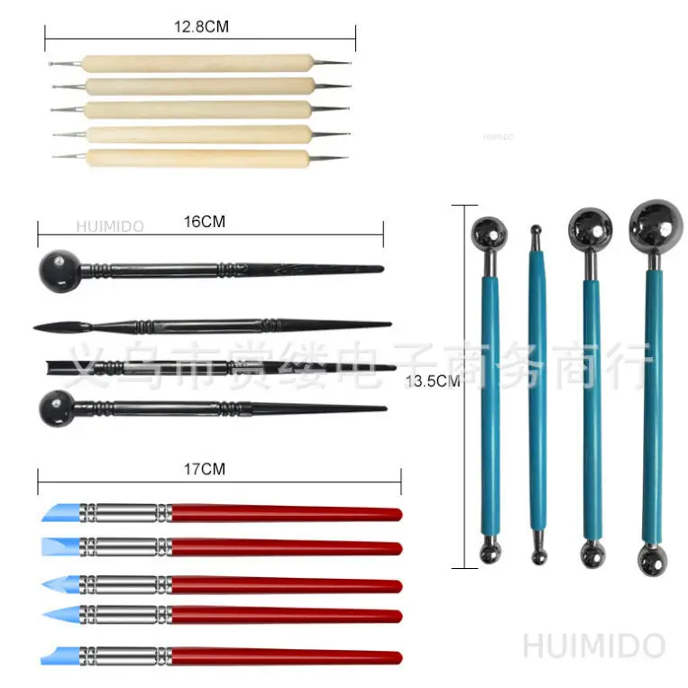 Cross-border clay tools 24-piece set, ceramic soft pottery sculpture tools, embryo drawing, indentation, beautiful seam