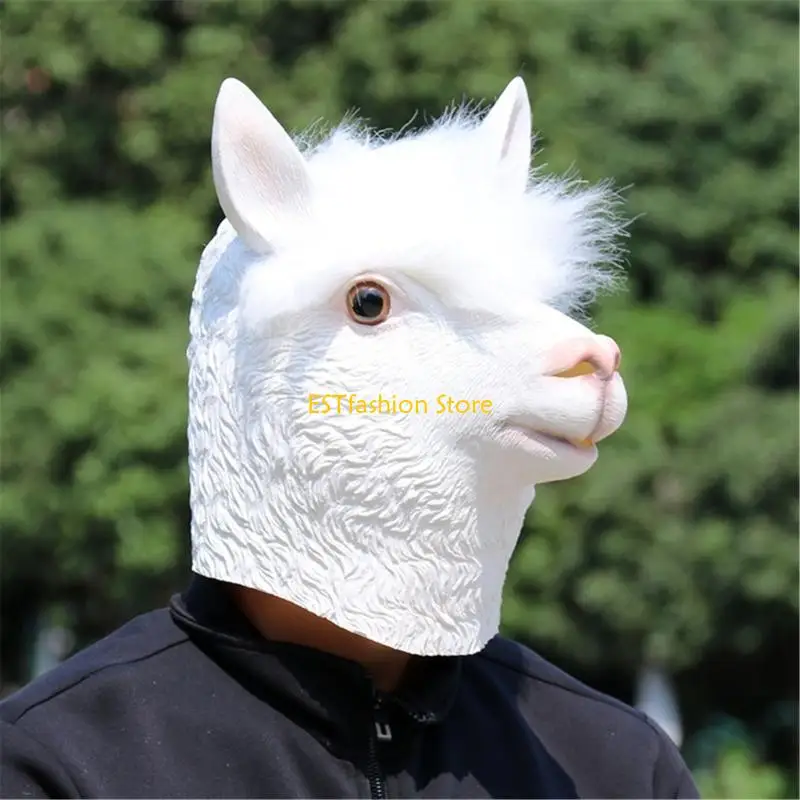 Y5GC Halloween Sheep Cosplay Mask, Full Full Head Máscara Costume Halloween Cosplay Fantas