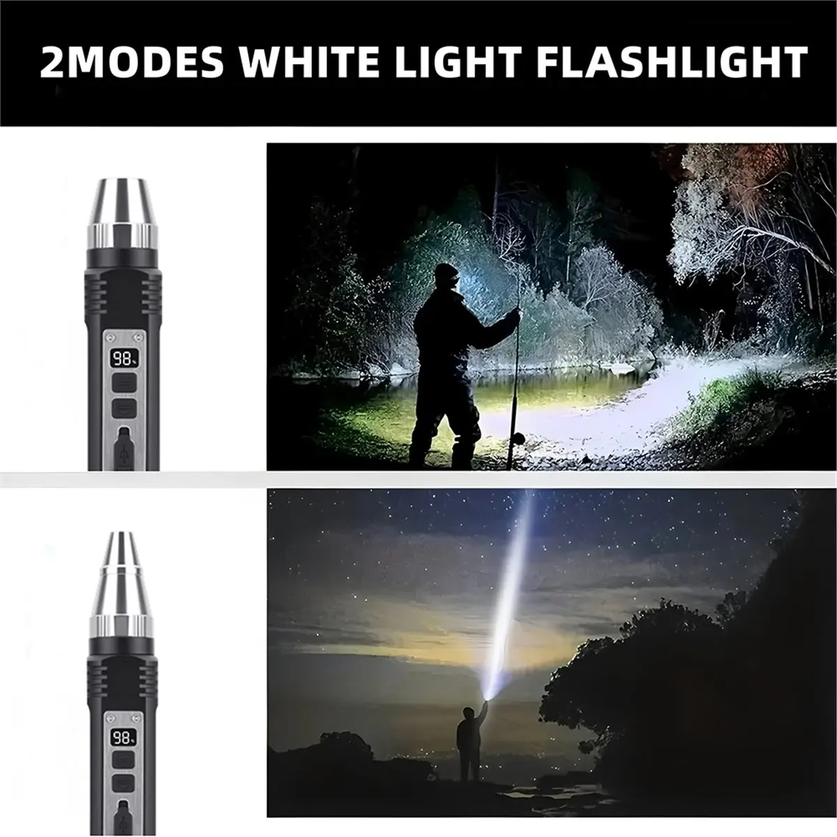 20W UV 365nm+White Light Lighting Flashlight USB Rechargeable Ink Marker Cat Dog Urine Money Torch