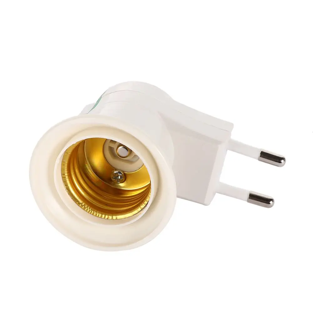 LED EU Plug Light Base Light Socket Splitter Screw Converter Lamp Holder Bulb Base Socket Adapter