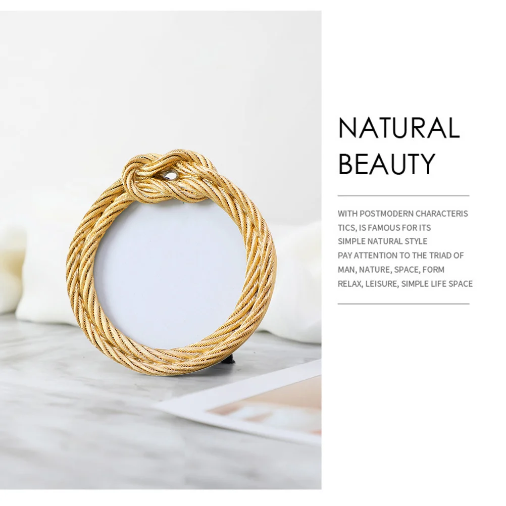 

1Pcs 4 Inches Resin Picture Frame Simple Hemp Rope Design Sturdy Tabletop Bedroom Living Room Photo Frame Gift for Birthday