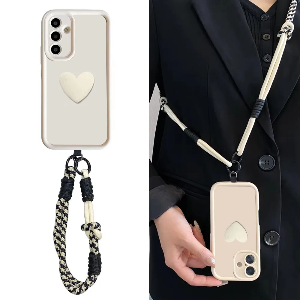 Crossbody الحبل شريط للرسغ الحال بالنسبة لسامسونج غالاكسي A51 A71 4G A21s A31 A03S 2019 للصدمات لينة سيليكون الغطاء الخلفي A 51 71