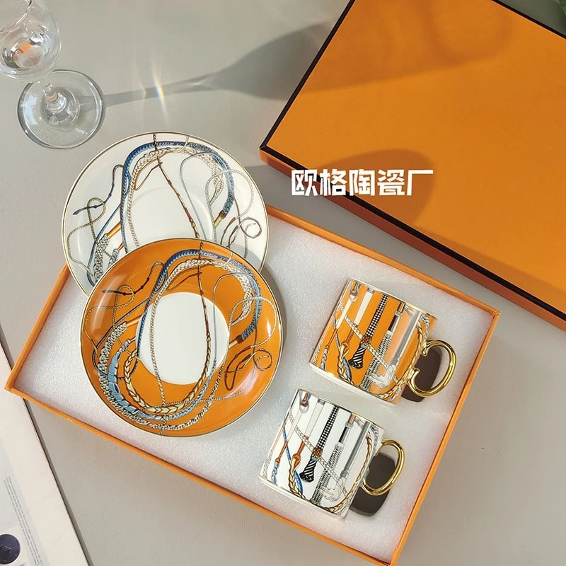 

New European style coffee set, western food plate, bowl, spoon, luxury afternoon tea, Dim sum, string plate