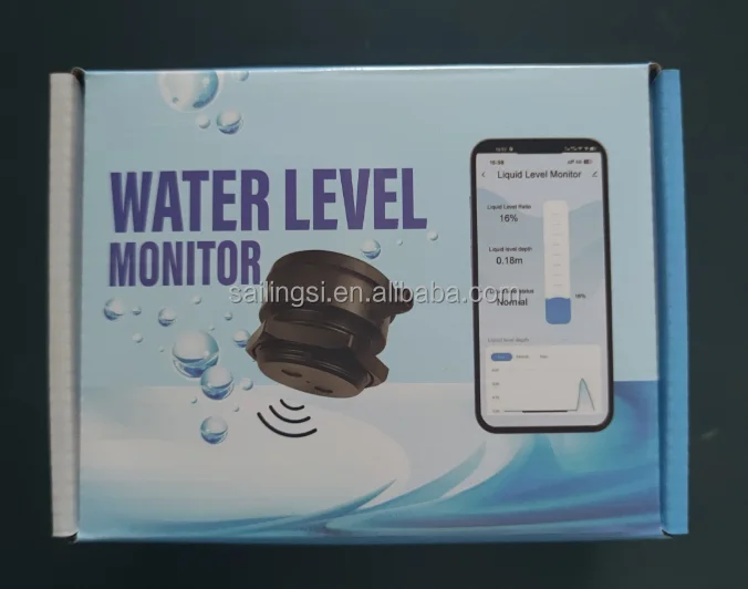 

2026 New Smart Home WiFi Water Ultrasonic Level Sensor Rainwater Collection Alarm Function
