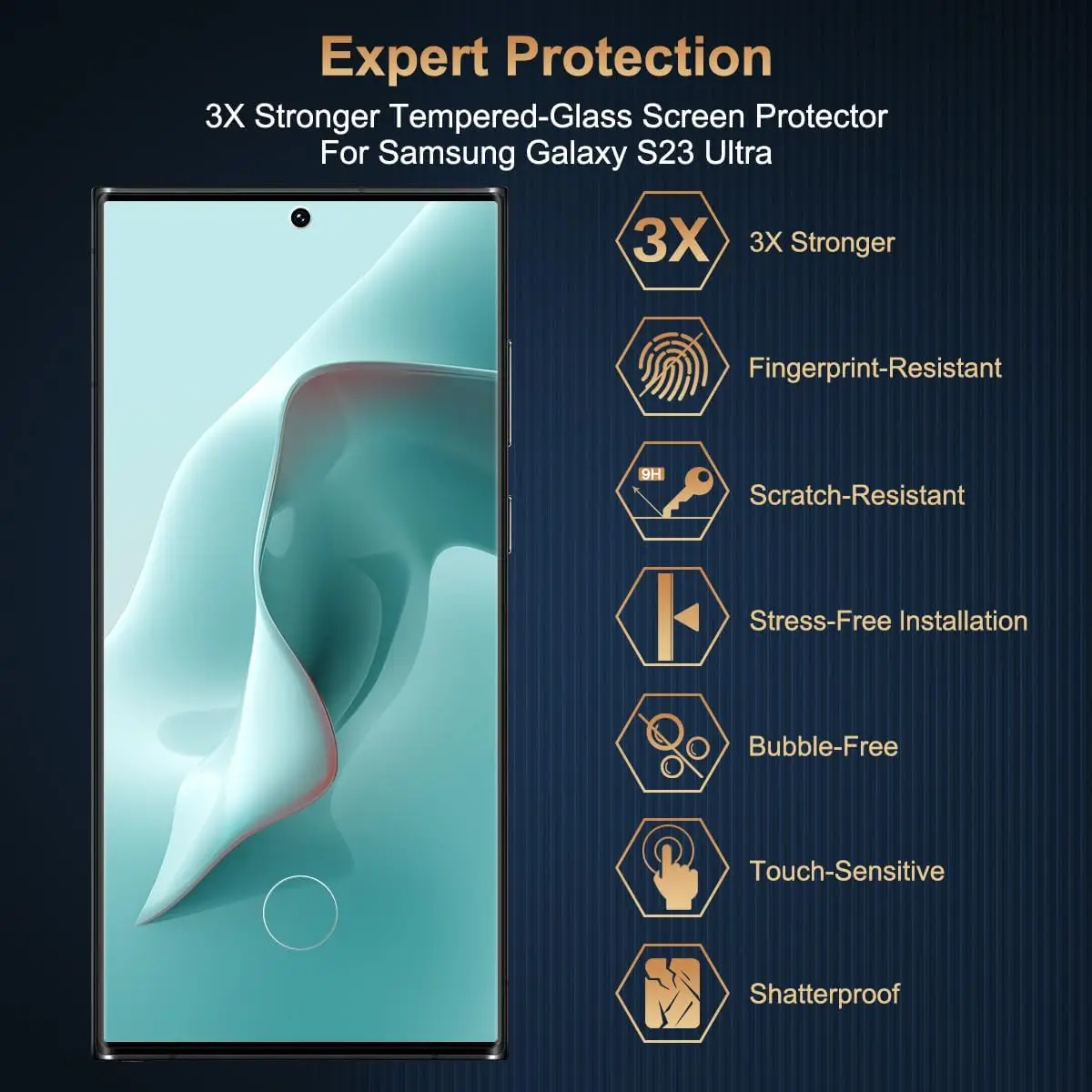 3D Tempered Glass Film For Samsung Galaxy S23 Ultra 5G 2/4Pcs HD Curved Four Sides Glue Screen Protector Glass