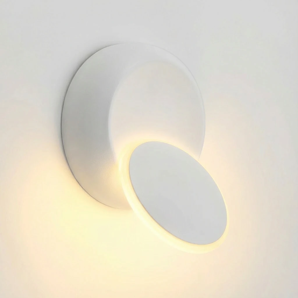 Aluminum Wall Light 5W Circular LED Wall Lamp 350 Degree Rotatable Wall Lamps Suitable for Indoor Lighting