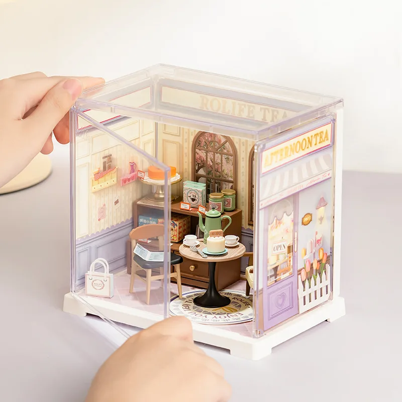 MINISO Super Creator Mini Series Shop Bakery DIY Hut Assembled Toys Miniature Mini Shop Ornaments Decorative Toys Gifts