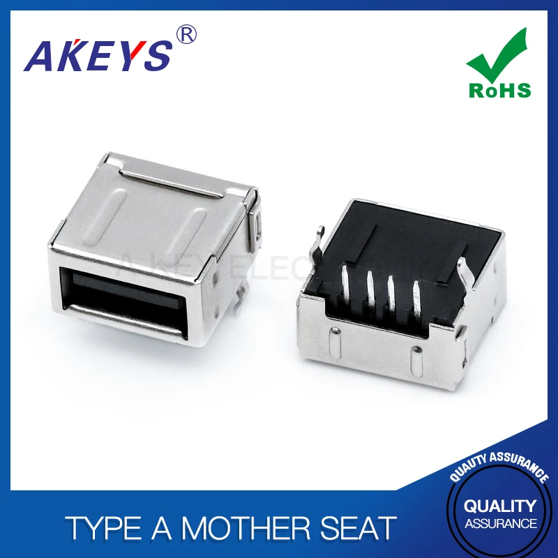USB single layer / double layer all inclusive - type A interface female connector AF 90 degree connector black glue