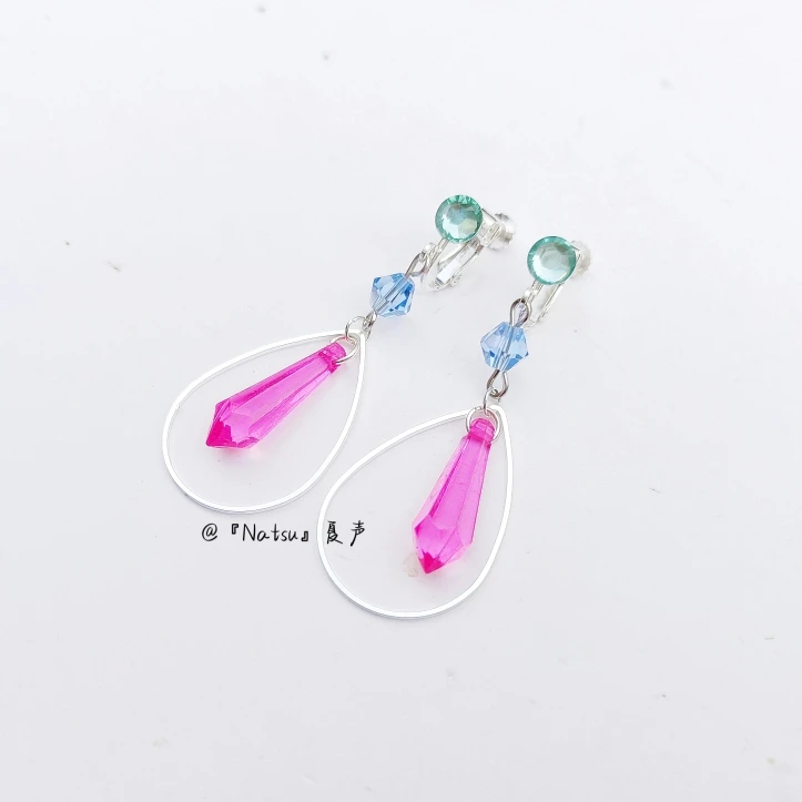 Anime The Super Dimension Fortress Macross Sheryl Nome Metal Earrings Take Photo Props Accessories Cosplay Ear Clips Acrylic