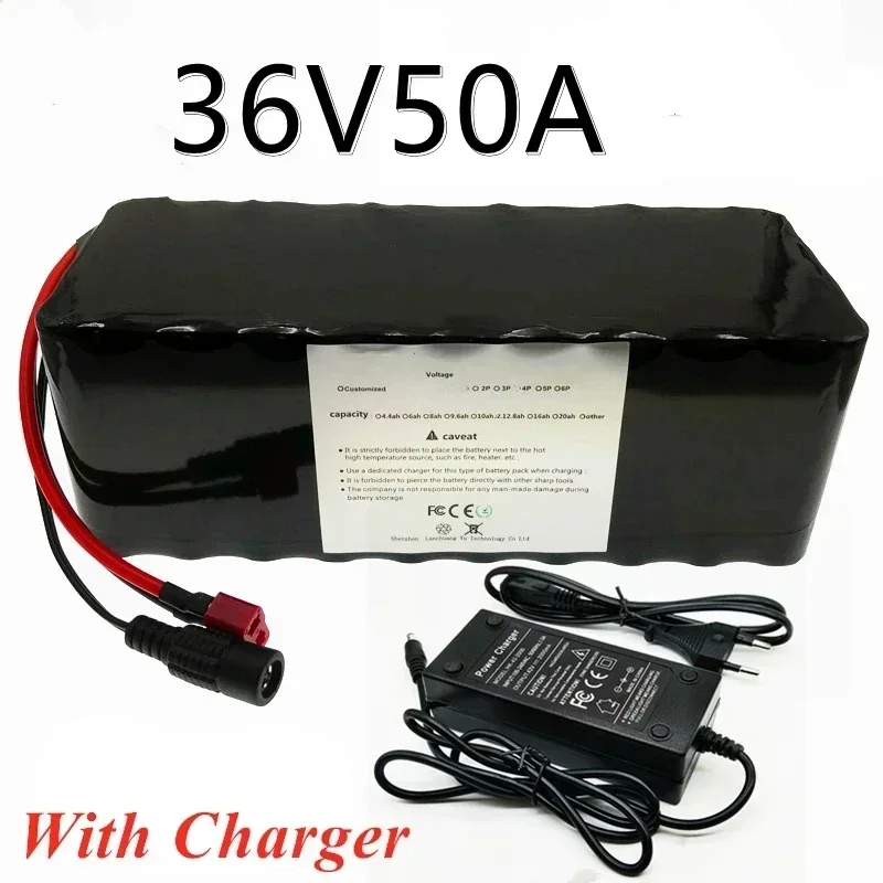 

36V 50Ah electric power battery with built-in 40A BMS lithium battery pack 36V 2A charging electric power lithium battery+charge