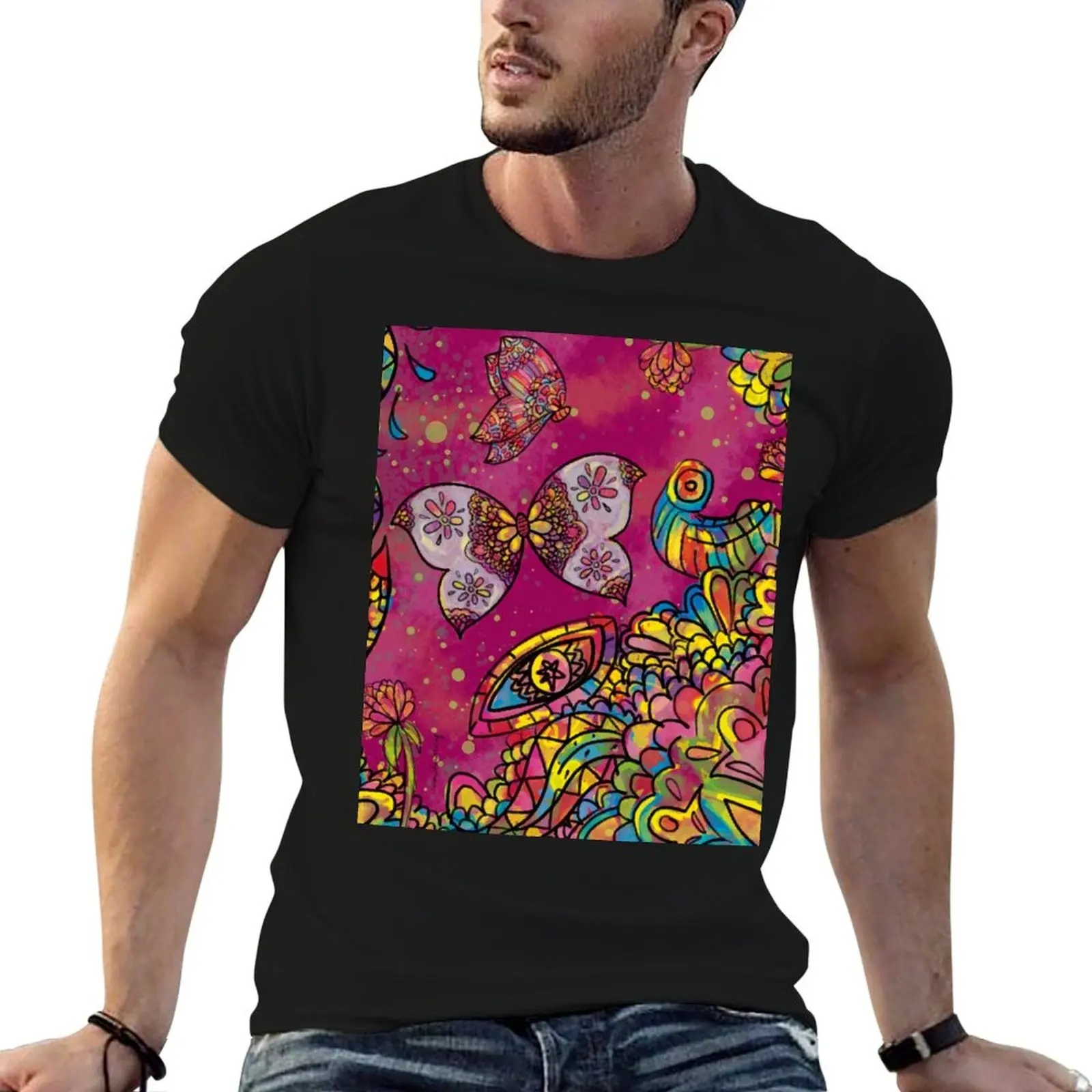 Summer meadow by day T-Shirt Functional Casual Short Sleeve Tee