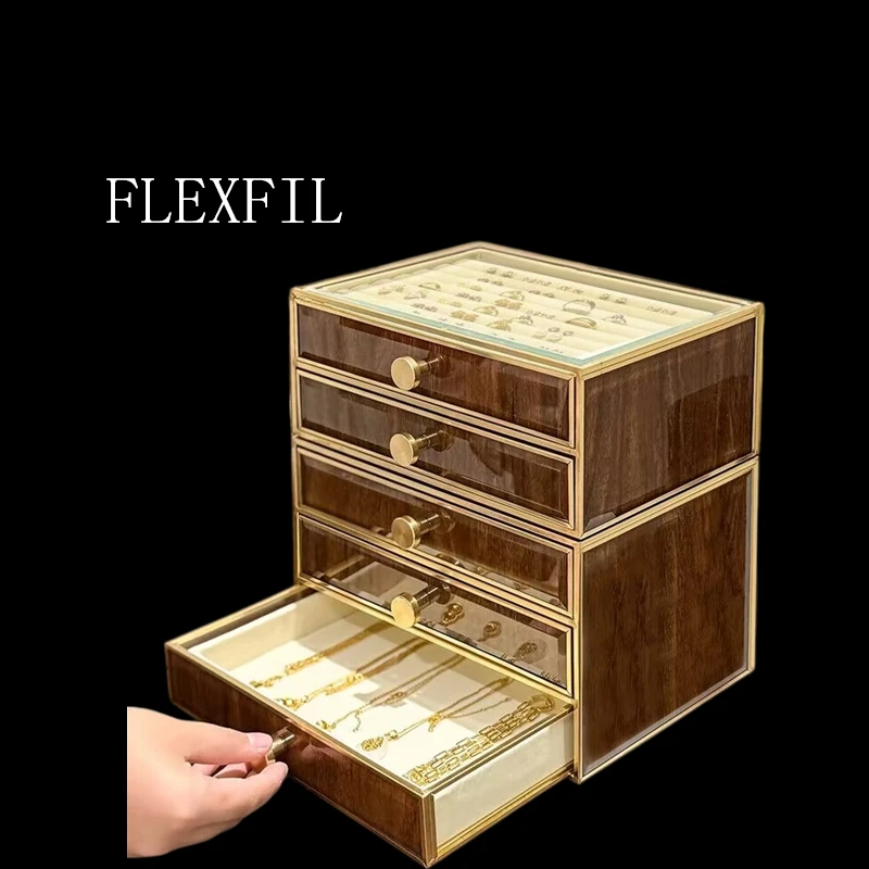 FLEXFIL jewelry storage box Vintage for women Large capacity High quality Original Handmade Organize Family Accessories gift box