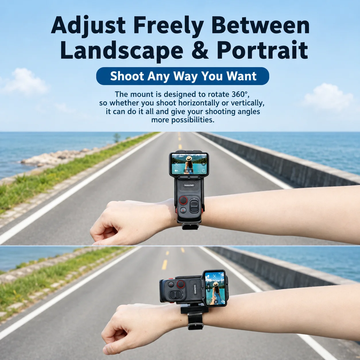 for Insta360 Luna Ultra Wrist Mount Holder Hands Quick Release Adjustable Wristband Bracket Cycling Hiking Vlog Accessory